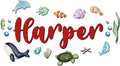 Custom Nursery Name Sign with Themed Decor Kit | Personalized Wooden Wall Art for Baby, Kids Room | Space, Jungle, Circus, Under the Sea, Woodland, Rainbow (50", Under the Sea)