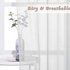 NICETOWN Thin Sheer Curtain Panels - Lightweight Voile Curtains Window Treatment (Light Gray, 2-Pack, 54" Wide x 45" Long)