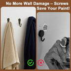POZEAN 40 Pack Wall Hooks for Hanging, Heavy Duty Small Coat Hooks Wall Mounted for Living Room, Bathroom, Kitchen, Bedroom for Key, Cup, Bag, Hat, Scarf, and More (Bronze)
