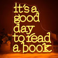 Wanxing LED Neon Sign for Wall Decor, It's a Good Day to Read a Book, USB Powered Dimmable, 5V/2A, 16.5"x12.6" for Home, Office, Bedroom, Book Lover