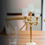 4E's Novelty Clear Glass Votive Cups with Peg - Pack of 6 - Tulip Votive for Candelabra Candle Holder, Home Interior Candle Sconce Glass Replacement Parts, Shabbat Candle Oil Lamp (3.25" Tall)