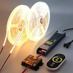 24V CCT COB LED Strip Lights Kit 65.6ft (2 Rolls of 32.8ft), 2700K-6500K Dimmable White Cuttable LED Tape Light CRI 93 with Remote Controller and Power Supply for Bedroom Indoor Decoration