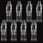 8PCS Arcylic Candelabra Wedding Centerpieces for Tables,38.5 Tall Clear Floor Candle Holder Set with Shade Pillar Taper Candle Stand for Anniversary Party Brithday candelabros para centros de mesa