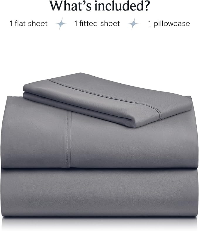 LuxClub Twin XL Sheets - Soft Kids Twin Bed Sheets for Boys and Girls, 3 PC Deep Pockets Wrinkle Free Kids Fitted Sheets Machine Washable Hotel Bedding Silky Soft- Light Grey Twin XL