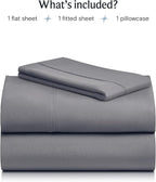 LuxClub Twin XL Sheets - Soft Kids Twin Bed Sheets for Boys and Girls, 3 PC Deep Pockets Wrinkle Free Kids Fitted Sheets Machine Washable Hotel Bedding Silky Soft- Light Grey Twin XL