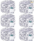 6-Pack Fairy Lights Battery Operated with Timer, Waterproof 16FT 50 LED String Lights Indoor Outdoor, Cuttable Starry Fairy Lights for Christmas Home Bedroom Wedding DIY Centerpiece Decor (Cool White)
