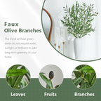 4 PCS 39 Inch Faux Olive Branches Artificial Flowers Greenery Stems Olive Tree Branch for Vase Filler Home Decor Indoor