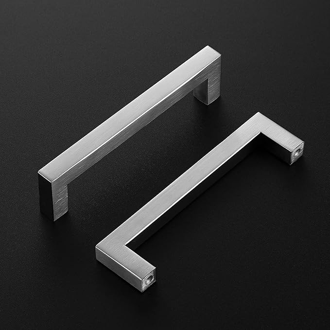 Ravinte 5 Pack Brushed Nickel Kitchen Cabinet Handles 5 Inch Cabinet Pulls Square Kitchen Hardware for Cabinet Drawer Pulls Drawer Handles Come with Screwdriver