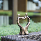 Artistic Heart-Shaped Couple Embrace Statue, 8-Inch Tall Romantic Sculpture - Meaningful Valentine's Day, for Wife, Husband, Couples - Elegant Resin Figurine for Home Decor, Wedding