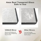 24x30 Inch Black Matte Framed Bathroom Mirror for Wall, Rounded Corner Rectangle Vanity Mirror, Tempered Glass, Anti-Rust, Shatterproof (Horizontal/Vertical)