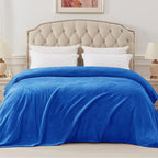 Exclusivo Mezcla Fleece Blanket King Size for Bed, Super Soft and Warm, All Season Use, Cozy, Plush, Lightweight, 90x104 Inches, Cobalt Blue