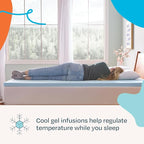 LINENSPA Memory Foam Mattress Topper - 2 Inch Gel Infused Memory Foam - Plush Feel - Cooling and Pressure Relieving - CertiPUR Certified - Dorm Room Essentials - Queen Size