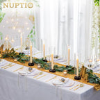 NUPTIO Hurricane Glass Candle Holders: 2 Pcs Black Candlestick Tapers Holder with 11.81 inch Tall Clear Cylinder Cover Metal Candle Sticks Stand for Wedding Christmas Thanksgiving Halloween Decor