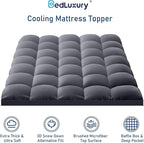 California King Mattress Topper Extra Thick Pillowtop Cooling Mattress Topper Plush Mattress Pad Cover Protector with 8-21 Inch Deep Pocket 3D Snow Down Alternative Fill Grey