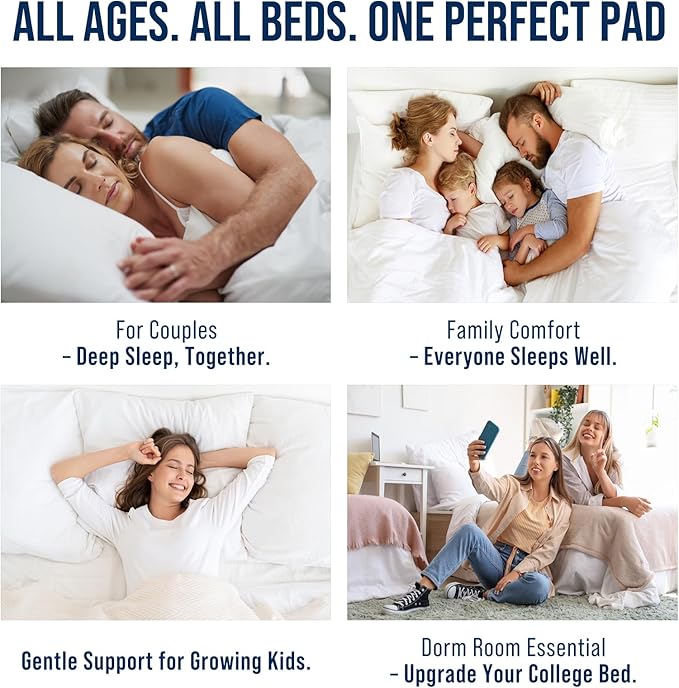 OLANLY Twin Quilted Fitted Mattress Pad – Soft Pillow Top Mattress Topper, Down Alternative Fill, Cooling Comfort Breathable Mattress Cover, Machine Washable Deep Pocket Mattress Protector, White