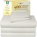 California Design Den Split King Sheets Sets for Adjustable Bed - Soft 400 Thread Count Sateen, Natural 100% Cotton Sheets, Deep Pockets, Breathable, Cooling & Durable Bedding Set - Ivory (Pale Tone)