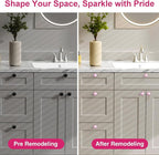 POZEAN Crystal Cabinet Knobs 12Pack, 1.18inch Dresser Knobs for Cabinet, Drawer with Two Different Sizes Screws, Diamond Glass Pulls Handles (30mm, 12Pack, Pink-Silver)
