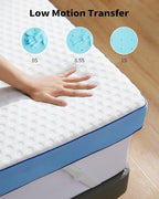 PERLECARE 4 Inch Firm Mattress Topper Queen, Cooling Gel-Infused & Bamboo Charcoal Memory Foam Bed Topper for Pressure Relief, High-Density Mattress Pad with Removable Cover, CertiPUR-US Certified