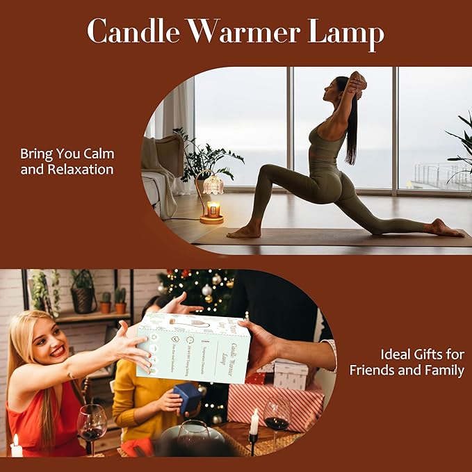 Dimmable Flower Candle Warmer Lamp with Timer - Fits All Jar Scented Candles - Christmas & Mother's Day Gift for Women，Mom