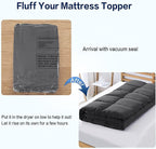 SOPAT Mattress Topper Full Size Extra Thick Mattress Pad 8-21" Deep Pocket Soft Down Alternative Fill Mattress Protector Pillow Top Mattress Cover (54x75 Inches, Dark Grey)
