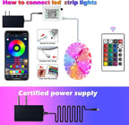 41FT Led Strip Lights,Long Smart Led Light Strips Music Sync 5050 RGB Color Changing Rope Lights,Bluetooth APP/IR Remote/Switch Box Control Led Lights for Bedroom,Home Decoration,Party,Festival