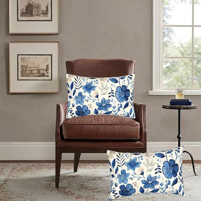 Throw Pillow Covers 28x35 Inch Pillow Covers Set of 2 Couch Pillows for Living Room, Blue Throw Pillows with Invisible Zipper, Soft Accent Pillows Decorative Pillows Farmhouse Decor, Scandinavian J334