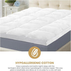 Superior Mattress Topper, Down Alternative, 2 Inch Deep Sized Bed Pillow Top, Comfort Pad, Fluffy Mattress-Topper Protector, Plush Cooling Extra Soft, Hotel Quality, California King, White