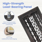 4x14 Inches 2 Pack Heavy Duty Walkable Floor Register - Easy Adjust Air Supply Lever Decorative Floor Vent Covers, Boston Design Vent Covers for Home - Oil Rubbed Bronze