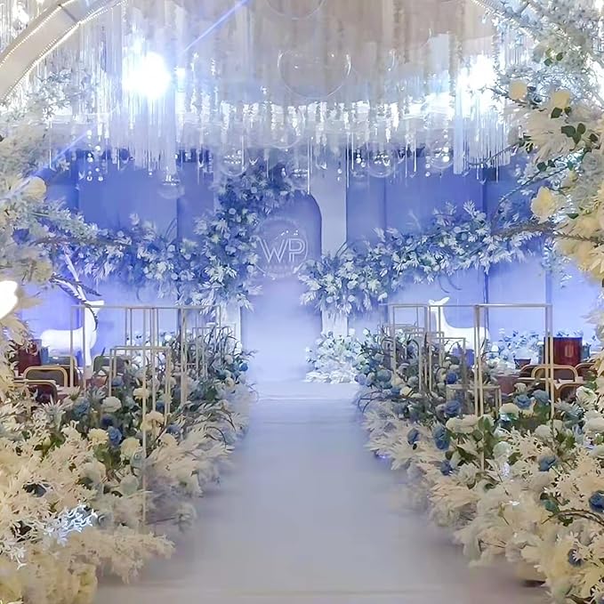 48 PCS Artificial Wisteria Hanging Flowers 6.56 Ft/pcs Fake Wisteria Vine Kit Hanging Flower for House Outdoor Garden Ceremony Outside Wedding Arch Floral Decor (White)