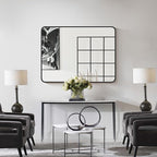 Sweetcrispy 30x40 Inch Black Bathroom Mirrors for Wall, Bathroom Mirrors for Over Sink, Rectangle Wall Decor for Entryway, Bedroom, Vanity