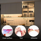 WOBANE Under Cabinet Lighting Kit, 9.8ft COB Light Strip with 24W Adapter,RF Remote,Super Bright Daylight for Kitchen Cabinet,Under Desk,Counter Lighting,4000K Natural White,1500 Lumen,Dimmable