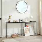 HOOBRO 70.9" Narrow Console Table with Charging Station, 5.9" Sofa Table with 2 Power Outlets and USB Ports, Long Entryway Tables Behind Couch Table, for Hallway, Living Room, Black BB185UXG01