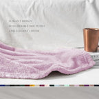Exclusivo Mezcla Plush Fuzzy Fleece Throw Blanket Extra Large, Super Soft, Fluffy and Warm Blankets for Couch, Bed, Suitable for All Seasons (50x70 Inches, Light Purple)