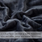 HOZY Soft Blanket Twin/Twin XL Fleece Warm Fuzzy Throw Extra Long Blankets for The Bed Sofa Lightweight Dark Grey 66"*90"