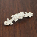 6Pcs European Rose Cabinet Pull Handles Decorative Pastoral European Style Handle Pull Vintage Flower Drawer Pull Vanity Nightstand Cupboard Knob Wardrobe Pull Handles, Zinc Alloy, 3.78"