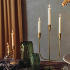 3-Candle Cast Iron Metal Candelabra Candlestick Holders 15 inch Tall Candle Holder Wedding Event Candelabra Candle Stand Brass Gold