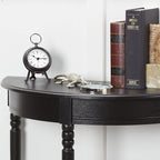 Decor Therapy Simplfy Moon Entry Table,with Shelves & Easy Assembly, Wood-(28.5" x 11.8" x 28.5") Simplify Half Round, 28.5" x 28.5" x 12", Black