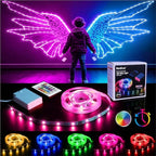 Battery Powered LED Strip Lights with Timer, 6.56 ft RGB DIY Lights with Remote Control for Bedroom, TV, Party, Piano, Cabinet, Decor, Indoor Use