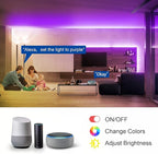 VOLIVO LED Strip Lights WiFi 100 FT, Compatible with Alexa and Google Assistant, 2 Rolls of 50ft RGB Led Light Strip, Music Sync Color Changing Lighting for Bedroom, Home, Kitchen, Party Decors