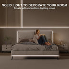 32.8ft COB Led Strip Light with Remote, 4000K Dimmable Bright Led COB Strip Light, White Continuous Led Strip Light for Mirror, Stair, Cabinet, Room