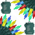 50-Count 8 Modes Christmas Lights with Timer, 18ft Battery Operated String Light Mini Lights Set for Indoor Outdoor Wreath Decor Christmas Tree Thanksgiving Day, Multicolor, 2Pack