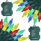 50-Count 8 Modes Christmas Lights with Timer, 18ft Battery Operated String Light Mini Lights Set for Indoor Outdoor Wreath Decor Christmas Tree Thanksgiving Day, Multicolor, 2Pack