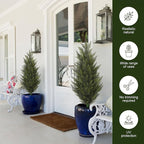 3.6FT Fake Topiary Trees Artificial Outdoor 2 Pcs Faux Cedar Tree UV Resistant Shrubs for Outdoor Patio, Porch, Garden Indoor Planters Home Decoration