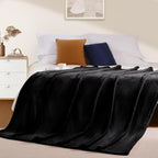 BEAUTEX Fleece Blanket King Size Super Soft Flannel Throw Blanket Lightweight Fuzzy Plush Blanket for Couch Sofa or Bed All Seasons (Black, 108" x 90")
