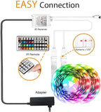 phopollo 65.6FT Led Lights for Bedroom, 5050 Color Changing Led Strip Lights with 44-Key Remote and 12v Power Supply, Led Lights Strip for Home Decoration.