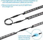 TORCHSTAR LED Safe Lighting Kit, (6) 12 Inch Linkable Light Bars + Motion Sensor + UL Power Adapter, 900LM, Input 100-240V, for Under Cabinet Gun Safe Locker Closet Showcase, 5000K Daylight