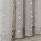 MYSKY HOME Pom Pom Grey Sheer Curtains for Bedroom Girls Room Curtains 120 Inches Long for Nursery Kids Light Filtering Boho Window Drapes, Rod Pocket, 38" Wide, 2 Panels