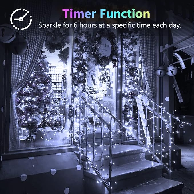 4 Pack 60 LED Christmas Fairy Lights Battery Operated with Timer, 20FT Waterproof Twinkle Lights Indoor Outdoor, String Lights for Bedroom, Wedding, DIY, Centerpiece, Christmas Decorations(Cool White)