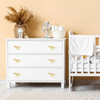 8 Pack Metal Dinosaur Knobs for Kids Furniture - T-Rex Themed Gold Finish Drawer Pulls & Cabinet Handles, Scratch-Resistant (Tyrannosaurus)