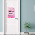 No Trespassing Girls Only Wood Sign, 8x12 Inch, No Boys Allowed Sign for Girl Cave